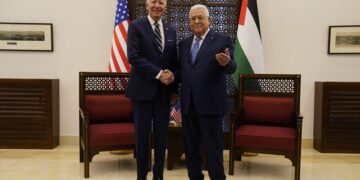 Biden arrives in Ramallah to meet Palestinian president