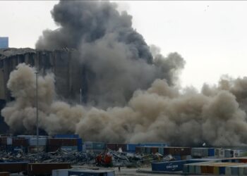New section of grain silos at Beirut Port collapses