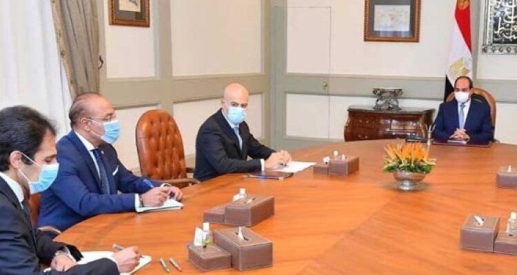 President Abdel Fattah El Sisi during his meeting on Tuesday with Eni CEO Claudio Descalzi.