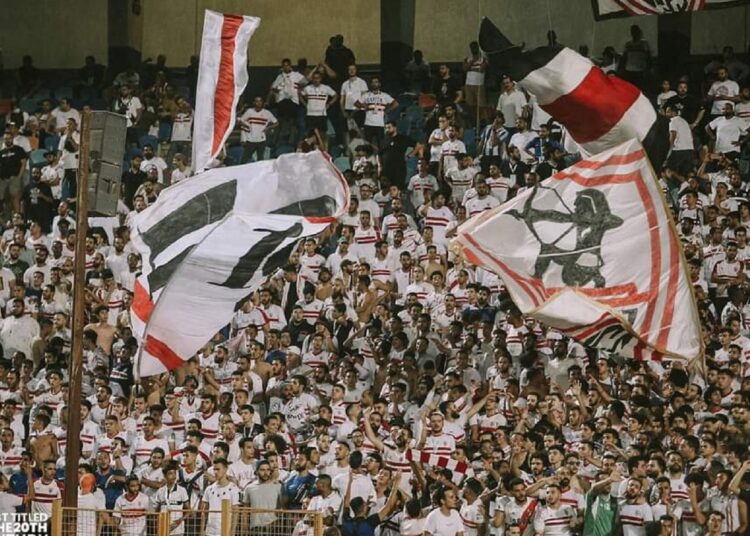 Egyptian Premier League: Zamalek, Ismail claim wins 1 - Egyptian Gazette Zamalek’s fans celebrating during their side’s match against Pyramids FC in the Egyptian Premier League.