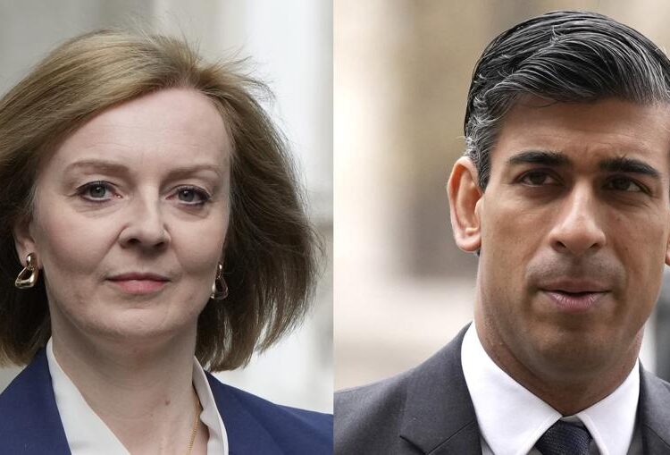 The two candidates in the Conservative Party leadership race, former Chancellor of the Exchequer Rishi Sunak and Foreign Secretary Liz Truss.