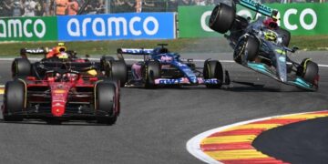 Hamilton’s car took 45G hit in Spa crash, Mercedes say