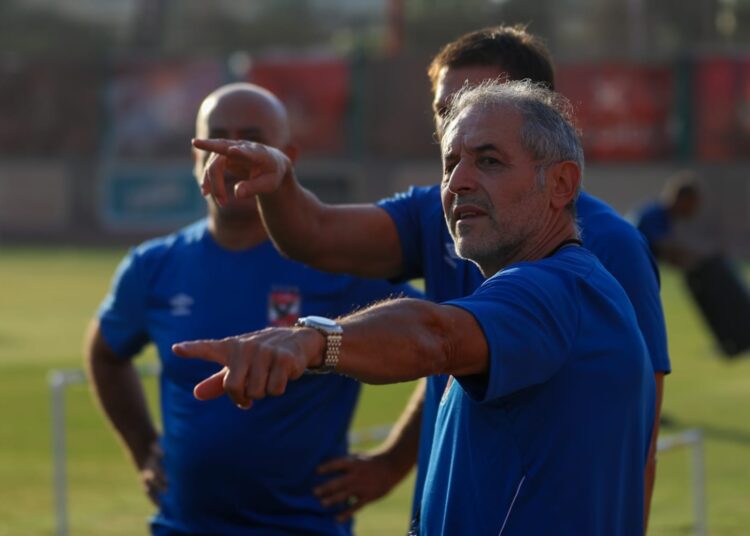 Al-Ahly's new coach Marcel Koller during the first training session at El-Tetsh Stadium.