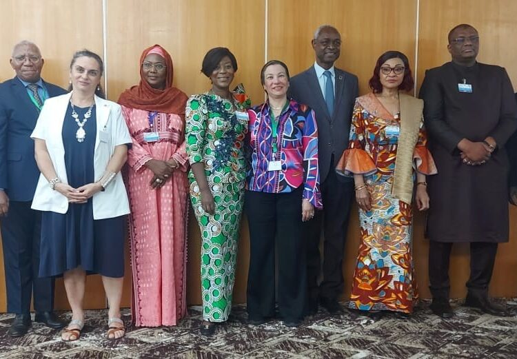 Minister of Environment Yasmine Fouad in a group photo with a number of Senegalese environment officials following her participation in AMCEN event in Dakar, Senegal.