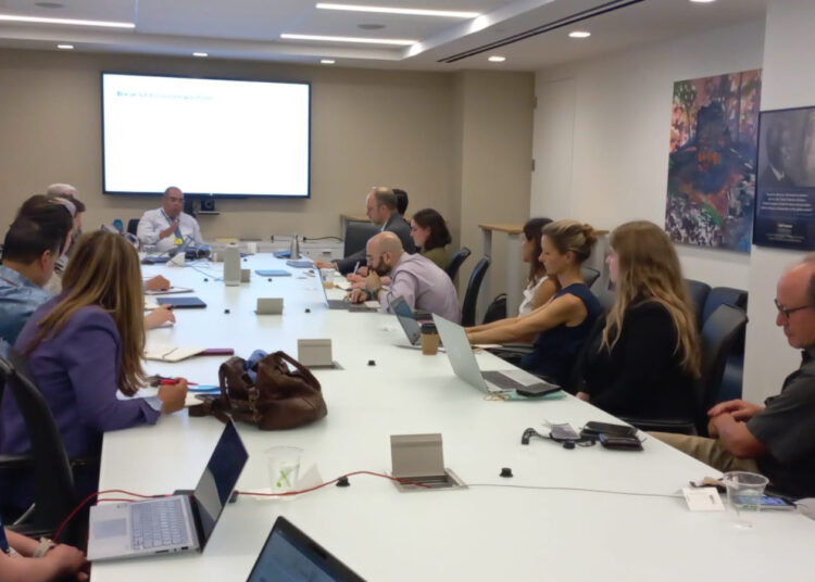 Mahmoud Mohieldin, UN Climate Change High Level Champion for Egypt, during a meeting of the Marrakesh Partnership, which is part of New York Climate Week activities.