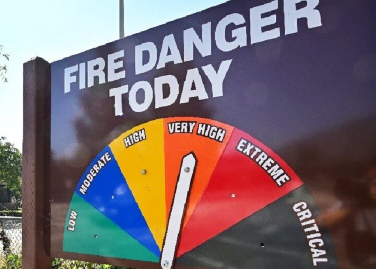 A long-term drought has made swathes of the US west tinder dry and vulnerable to fast and destructive wildfires; those risks are further elevated by current high temperatures.