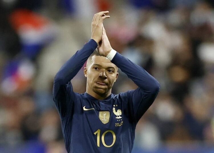 France’s Kylian Mbappe applauding fans after being substituted during the UEFA Nations League Group A match against Austria at Stade de France, Saint-Denis, France.