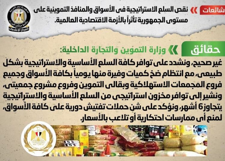 Gov't denies claims on Egypt's suffering from strategic commodities shortage 1 - Egyptian Gazette