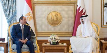 President Sisi meets Qatari Emir at Amiri Diwan in Doha 1 - Egyptian Gazette President Sisi meets Qatari Emir at Amiri Diwan in Doha