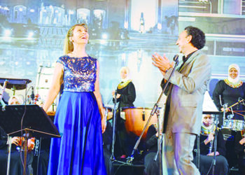 Greek soprano sings message of hope in her first performance in Egypt