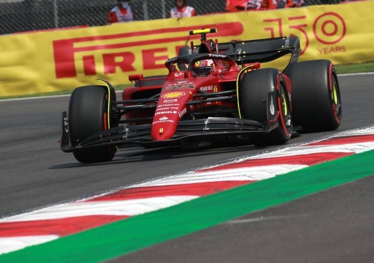 Ferrari's Carlos Sainz Jr. in action during practice at Autodromo Hermanos Rodriguez, Mexico City.