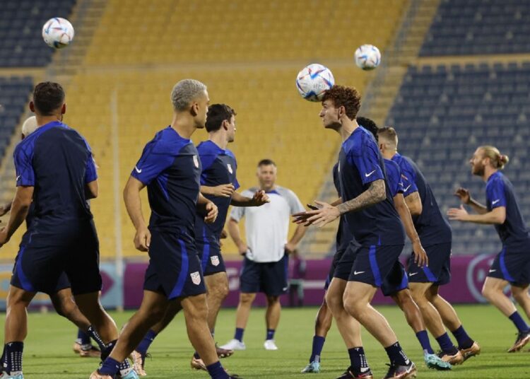 Iran faces US in winner-takes-all contest 1 - Egyptian Gazette United States players during a training session in readiness for Iran Group B match on Tuesday.
