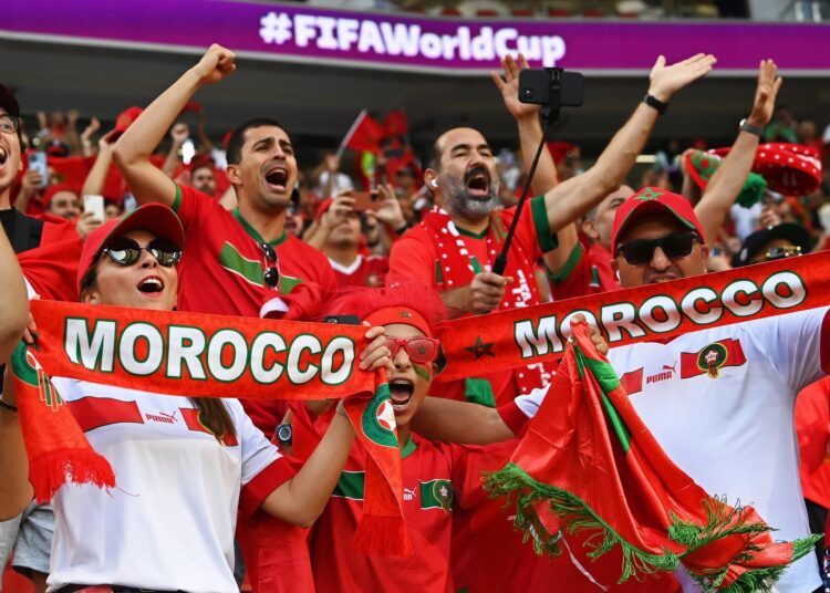 Germany holds Spain, Croatia downs Canada, Morocco stuns Belgium 1 - Egyptian Gazette Morocco supporters cheer prior to the World Cup Group F match between Morocco and Belgium.