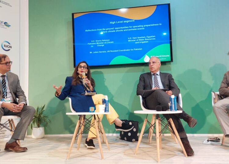 'Indus River System vital to Pakistan’s climate resilience' 1 - Egyptian Gazette Pakistani Federal Minister for Climate Change Senator Sherry Rehman addressing an event on COP27 sidelines.