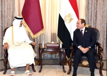 President Sisi greet Emir of Qatar on National Day