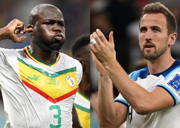 Senegal’s Kalidou Koulibaly and England’s Harry kane