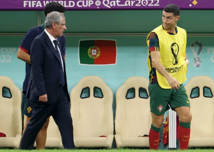 ‘Cristiano Ronaldo is an exceptional player' 1 - Egyptian Gazette Cristiano Ronaldo reacts towards head coach Fernando Santos during the round of 16 match between Portugal and Switzerland on Dec. 06, 2022.