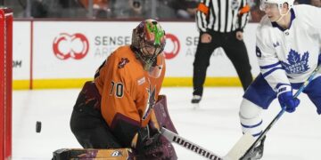 McBain scores 2 late goals, Coyotes stun Leafs 6-3