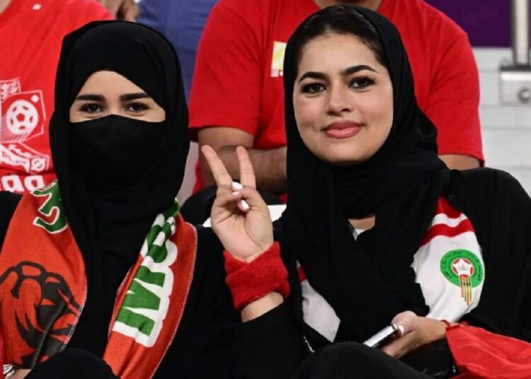 Morocco 'aims for the sky' after World Cup advance 1 - Egyptian Gazette Morocco’s supporters smile ahead of the group F soccer match against Canada on Dec. 1, 2022.