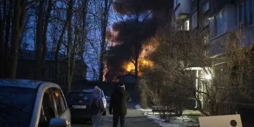Night-time drone attack hits Kyiv as Putin heads to Belarus 1 - Egyptian Gazette Night-time drone attack hits Kyiv as Putin heads to Belarus