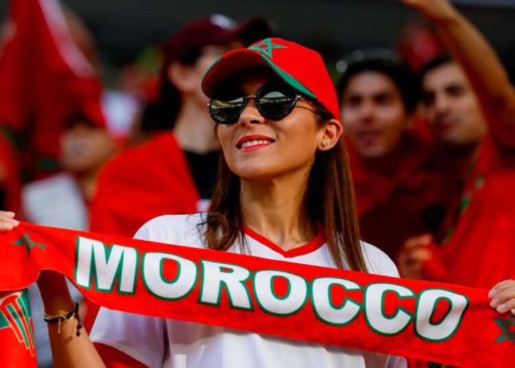 Morocco plots another shock against Spain 1 - Egyptian Gazette A female Moroccan fan cheers before the start of Belgium and Morocco on Nov. 27, 2022.