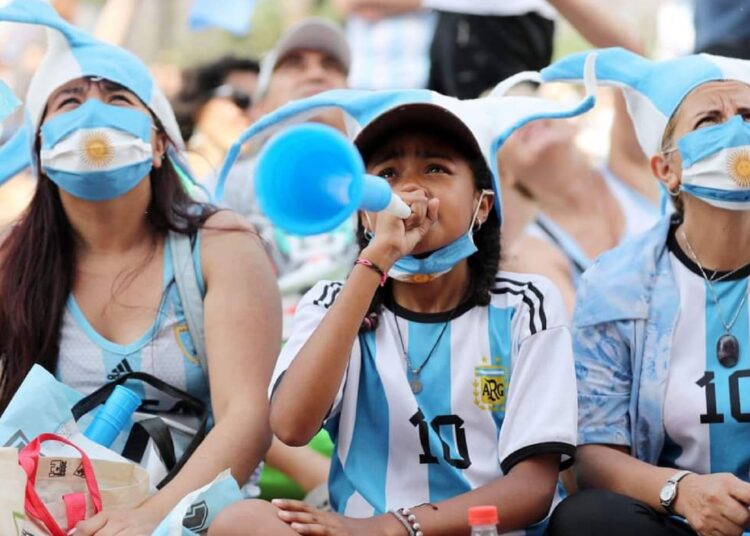 Argentina must avoid Australia upset to keep dream alive 1 - Egyptian Gazette Supporters of Argentina cheer for their national team ahead of group C match against Poland on Nov. 30, 2022.