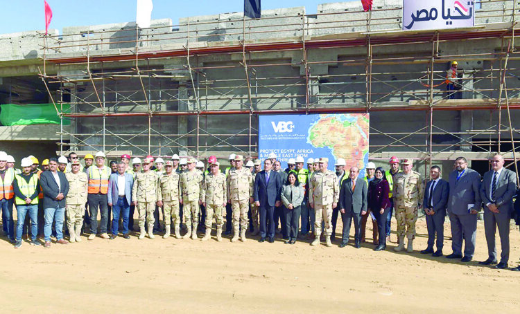 Prime Minister Moustafa Madbouli touring the project of the Vaccine & Biotechnology City (VBC) in Ismailia on Wednesday.
