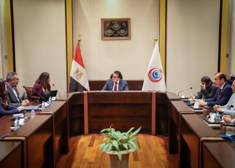 Health minister confers with 2 int'l companies on localizing equipment industry 1 - Egyptian Gazette Egypt's Minister of Health and Population Khaled Abdel Ghaffar conferred with two international companies specialized in the fields of chemical diagnosis, tests on food safety, water and scientific researches.