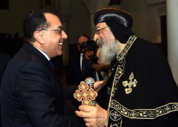 PM visits Coptic Cathedral to greet Pope Tawadros on Christmas
