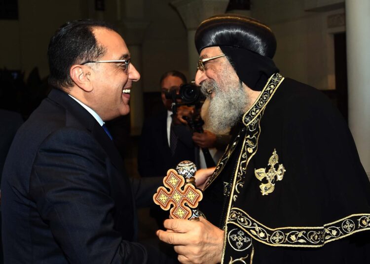 Prime Minister Mostafa Madbouli greeted Pope Tawadros II of Alexandria and Patriarch of St. Mark Diocese on the occasion of the Coptic Christmas.