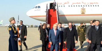 President Sisi arrives in Baku on official visit to Azerbaijan