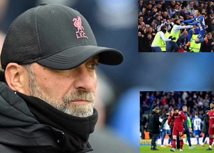 Jurgen Klopp admitted 'it doesn't feel great' to see his Liverpool side lose to Brighton.