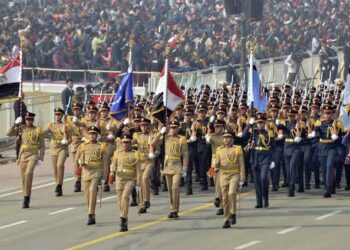 Indian military celebrations on 74th Republic Day of India in presence of President Sisi