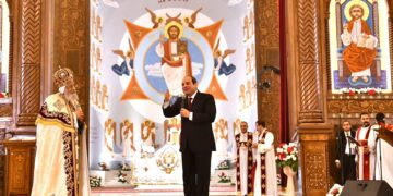 Sisi at cathedral wishes year of goodness, safety, security for all Egyptians