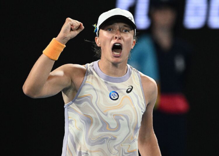 Nadal, Sabalenka, Swiatek advance at Australia 1 - Egyptian Gazette Poland's Iga Swiatek reacts as she plays against Germany's Jule Niemeier during their women's singles match at the Australian Open.