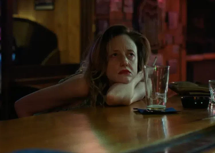 A pictures showing Andrea Riseborough in a scene from "To Leslie."