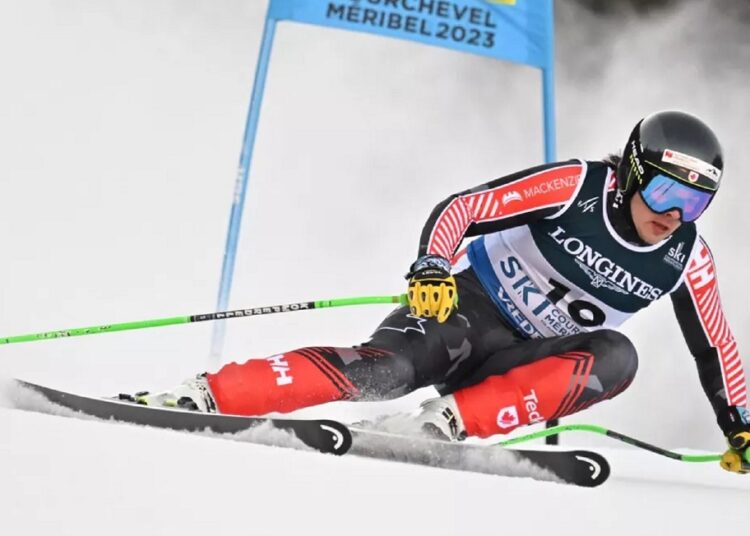 James Crawford in action during the FIS Alpine Ski World Cup-Men's Alpine Combined event in Courchevel, France.