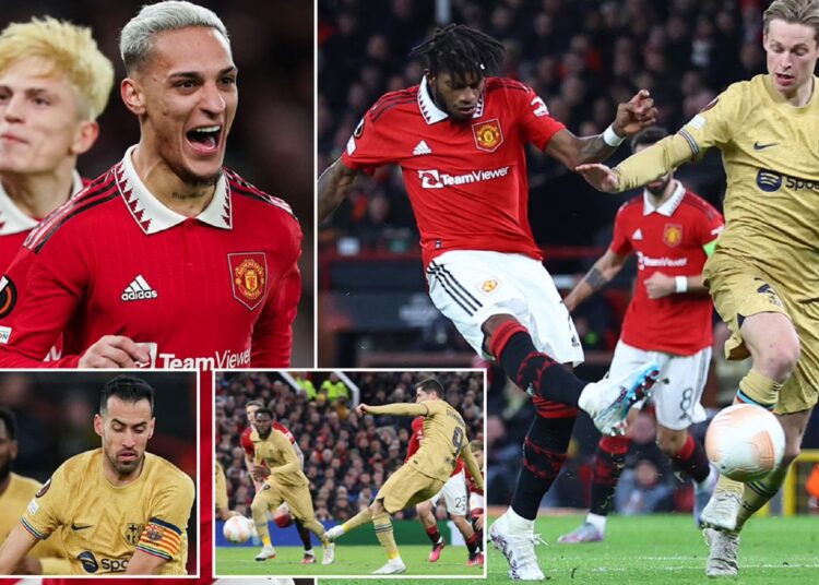 Manchester United came from behind to beat Barcelona 2-1 to win their Europa League play-off at Old Trafford.