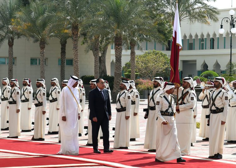 Official welcome ceremony held for Egyptian premier at Qatari Emiri Diwan 1 - Egyptian Gazette