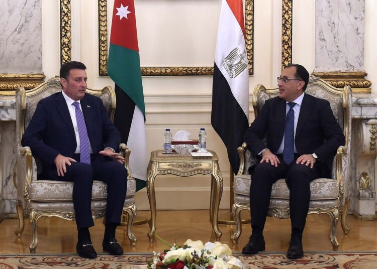 Egypt PM lauds continued progress in relations with Jordan 1 - Egyptian Gazette Prime Minister Moustafa Madbouli during a meeting with Jordanian Parliament Speaker Ahmed Safadi in the presence of Jordanian Ambassador to Egypt Amjad Al-Adaylah.