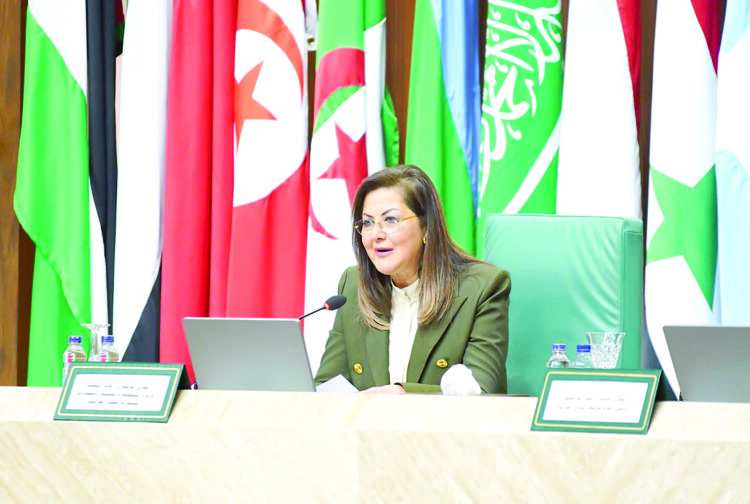 Minister of Planning  Hala el-Saaed  addressing a function marking the Arab Sustainability Day.