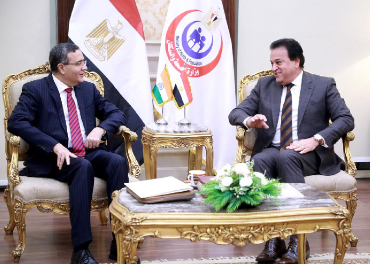 Egypt’s Minister of Health and Population Khaled Abdel Ghaffar discussed with Indian Ambassador to Egypt Ajit Gupte vistas of bilateral cooperation in the health sector.
