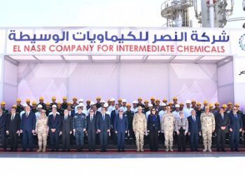 Sisi has photo opp. with PM, ministers, Nasr company officials