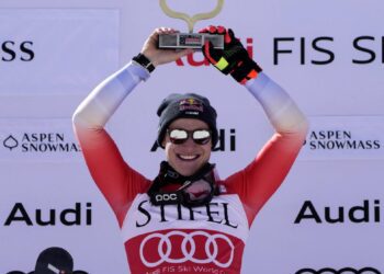 Odermatt takes 1st super-G season title