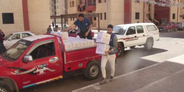 Convoy to alternative housing area