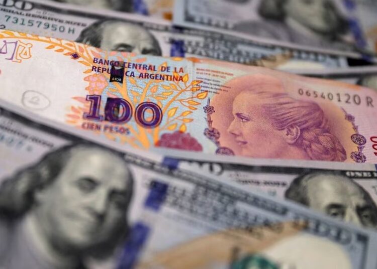 Argentina plans new 'soy dollar' scheme to boost exports 1 - Egyptian Gazette A one hundred Argentine peso bill sits on top of several one hundred US dollar bills in this illustration picture taken October 17, 2022.