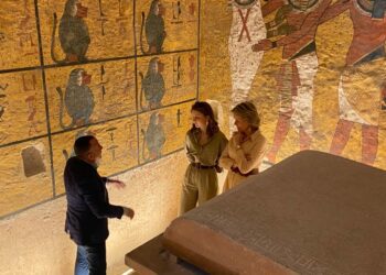 Queen Mathilde of Belgium tours Luxor