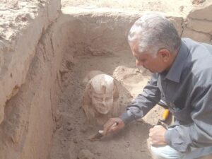 Roman-era sphinx statue unearthed in Qena 3 - Egyptian Gazette