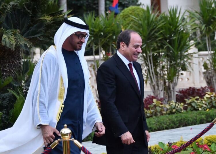 Egypt s President Sisi welcomes UAE’s  President Mohamed bin Zayed in Cairo.