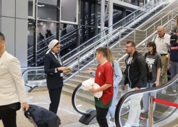 1st Air Europa flight  lands at Sphinx airport